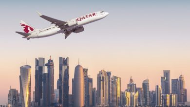 Where does Qatar Airways base in the UK?
